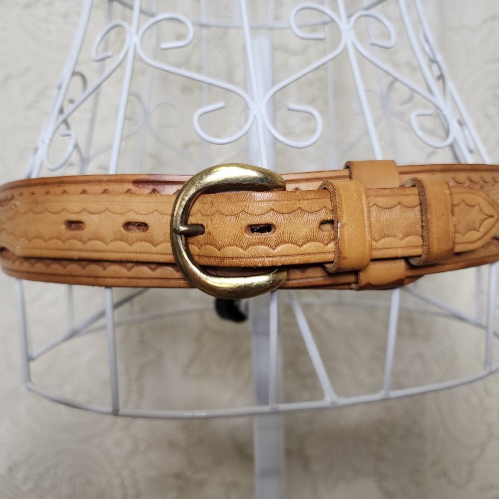 Vintage Bianchi hand tooled western leather belt